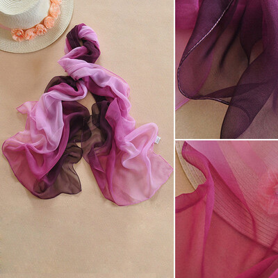 

малого @ женщин стильный градиент цвет шифон шарф шаль шею завернуть шарфы