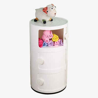 

Bao Youni storage cabinet locker drawer cabinet 3 layer combination finishing cabinet home creative bedside table baby clothes storage cabinet white DQ9019-4