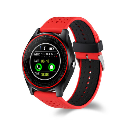 

Smart Watch V9 Поддержка SIM-карты 2G Камера Спорт Здоровье MP3 музыка Часы мужчины женщины Smartwatch для Android IOS смартфон