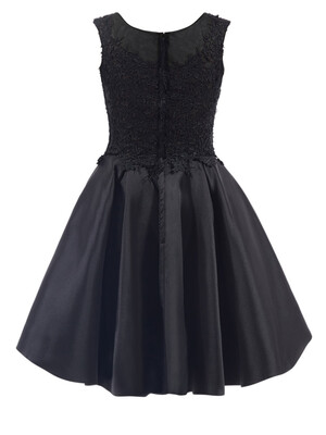 

CAZDZY Cap Sleeves A-Line Scoop Appliques Lace Short Homecoming Dress