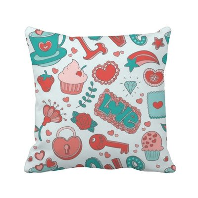 

Valentines Day Love Strawberry Heart Square Throw Pillow Insert Cushion Cover Home Sofa Decor Gift
