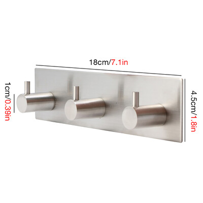 

Cntomlv 3M Наклейка из клея из нержавеющей стали Крючки настенные дверные пальто для одежды из вешалки для ванной комнаты для ванн