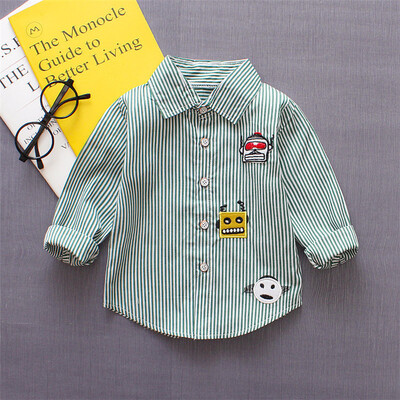 

Spring Autumn robot Boys Shirts Cotton Casual Blouses for Children 4 Colors Camisas Para Hombre
