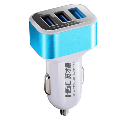 

Автомобильное зарядное устройство Hero Star HSC-300 Тройной USB-порт Fast Charge Output Multiple Security Protection Совместимость с Apple Android Device