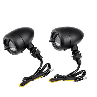 

2PCS Motorcycle Turn Signals Heavy Duty Black Metal Housing With Clear Lens Amber Front Rear Lights For Harley Honda Suzuki Kawasa