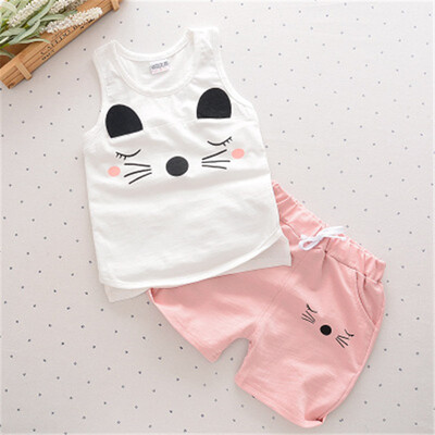 

Bamboo cotton baby cotton sleeveless vest shorts set boys&girls