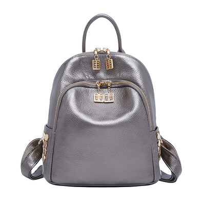 

Boyatu leather backpack fashion Korean college wind ladies bag travel backpack female Danshan powder