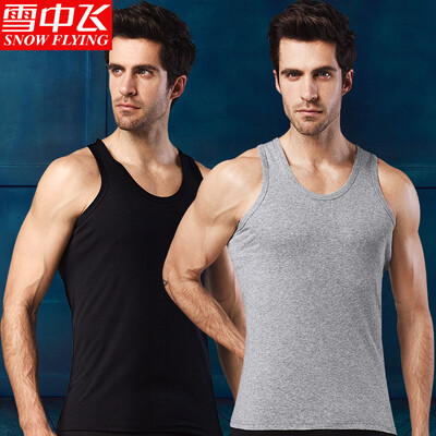 

Snow flying 2 pieces mens vest cotton vest mens summer thin section sweatshirt Slim stretch sweat-absorbent breathable casual sports sleeveless shirt shirt light gray white XXL