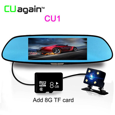 

CU1 Mirror DVR 6.5inch Двойная петля для записи объектива Автомобильная камера Обнаружение движения Парковочная камера Видеорегистратор FHD 1080P