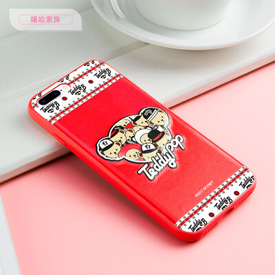 

Teddy Collection Apple 8 / 7Plus Mobile Shell iPhone8 / 7Plus Обложка Мультфильм Смазливая All-inclusive Drop Stereo Shell Personality Творческая семья хип-хопов