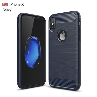 

For iPhone x Funda Business Carbon Fiber Soft Silicone Shockproof Protective Back Case Armor For iPhone X 8 7 6 5 SE Case