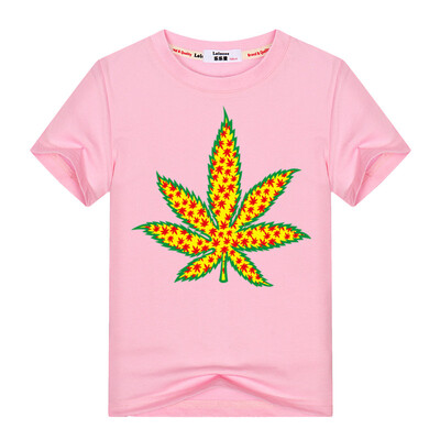 

2018 Newest Kids Weed leaf t shirt Grey shirts Boys Funny T-shirt Summer Casual Top Tees 100% Хлопок Детская одежда