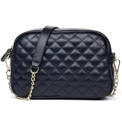 

HMILY Genuine Leather Women Messenger Bag Plaid ladies Crossbody Bag Chain Trendy Cowskin Small Shopping Daily Shoulder Bag