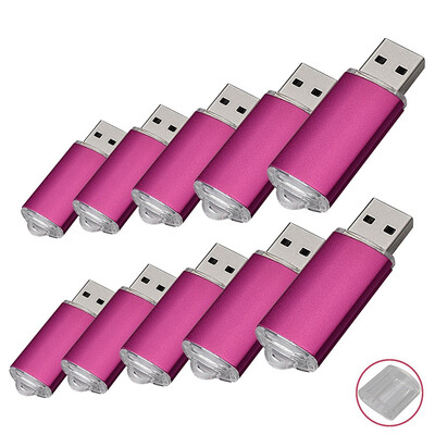 

Fillinlight 10PCS Pack Fresh Shiny Rose Color USB Flash Drive USB20 Memory Stick Memory Drive Pen Drive
