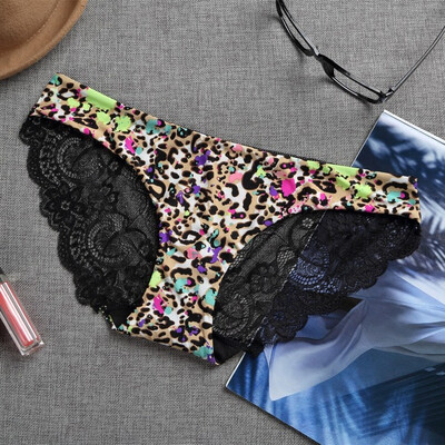 

Rose Lace Women Panties Seamless Print Underwear Sexy Briefs Women Leopard Lace Panties Plus Size M L XL XXL