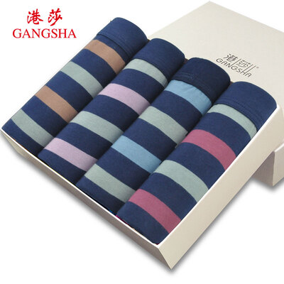 

Hong Kong shoes men &39s underwear men&39 s cotton angle underwear in the waist four pants 4 gift box XL