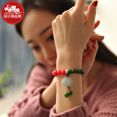 

Phoenix Nirvana жа имитация хрустальные бусины браслет Родохрозит дар оригинальные дизайнерские ювелирные браслеты этнических романтический день Су Валентина в качестве подарка