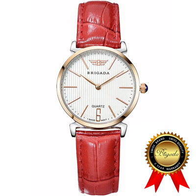 

BRIGADA Швейцарские часы для женщин, Ницца Мода Роуз Золотая красная лента женские женские для женщин, отличный подарок для семей, любовник, F