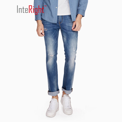 

INTERIGHT jeans mens trend slim narrow-legged jeans in blue 32 L