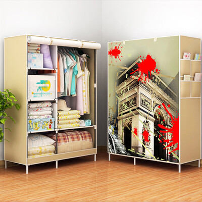 

Melody Jia wardrobe simple steel tube reinforced frame simple modern cloth wardrobe assembly storage wardrobe Arc de Triomphe 17045105cm