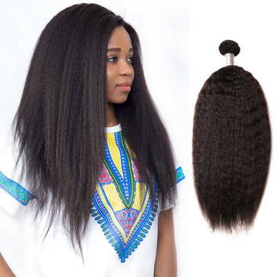 

Nami Hair 4 Bundles Yaki Brazilian Virgin Kinky Straight Human Hair Extension 12"-24" Unprocessed 100 Human Hair Weaves