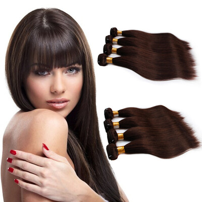 

Nami Hair 4 Bundles Темно-коричневый цвет №2 Цветные бразильские прямые волосы для наращивания 12 "-26" No Shedding No Tangle Free Shipping