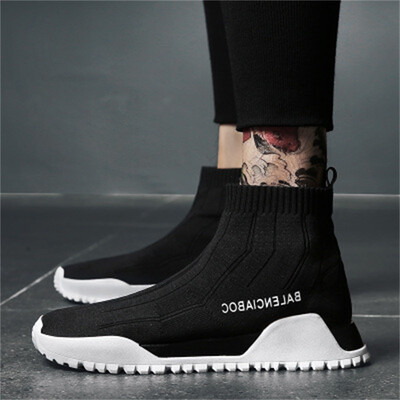 

2018 Spring New Sports Shoes High Mens Casual Running Shoes Socks Shoes