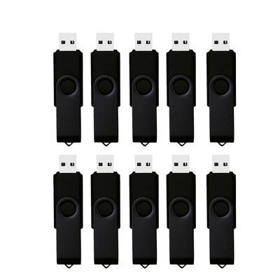 

Fillinlight 10PCS Pack Black Oxide Plating Metal Black Swivel USB Flash Drive USB 20 Pen Drive Thumb Drive for Data Storage