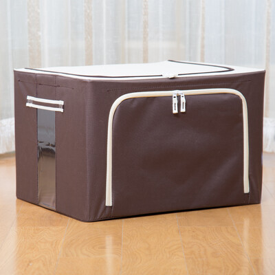 

Oxford cloth storage box visible quilt clothes sundries storage box storage box high-end boutique series brown 88 liters