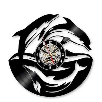 

Dolphin Design Animal Theme Vinyl Record Wall Clock Art Home Decor Ideas