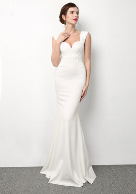 

Shoulder Deep V Sexy Slim Long Fishtail Dress Show Annual Club Night Long Dress