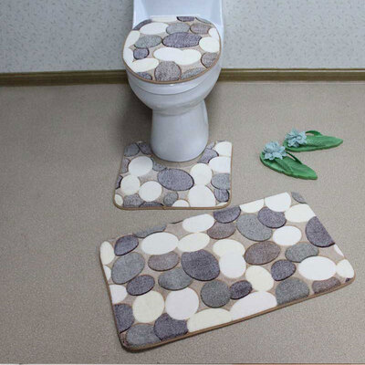 

Melody Jia coral velvet absorbent mat hotel set carpet bathroom toilet three-piece bathroom anti-slip mat