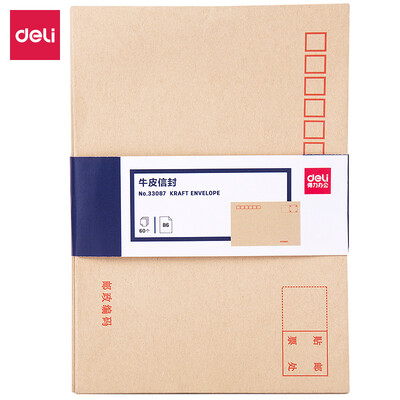 

Deli 33087 kraft envelope 3 post office standard envelope 176125mm 60