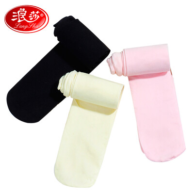 

Langsha 2 childrens pantyhose female velvet stockings girls leggings socks dance socks black powder each pair of L 130-150cm 8-11 years old