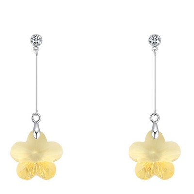 

Серьги с длинными каплями Модные украшения для женщин Аксессуары Кристалл от австрийской мотаться серьги FLOWER -28327