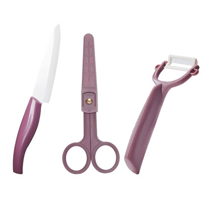 

Goodbaby gb Ceramic Knife Ceramic Scissors Baby Food Fruit Peeler 3pcs Kitchen Set Stainless Baby Scissors with cover