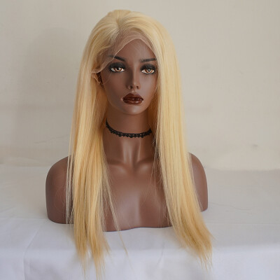 

Osolovely Hair Full Lace Wig 130 Density Blonde 613 Silky Straight Pre Plucked Hairline 100 Brazilian Human Hair Lace Wig