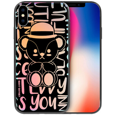 

Teddy Collection Apple iPhoneX Mobile Shell Apple 10 Cover Gradient Laser Transparent Silicone Anti-drop soft shell Teddy