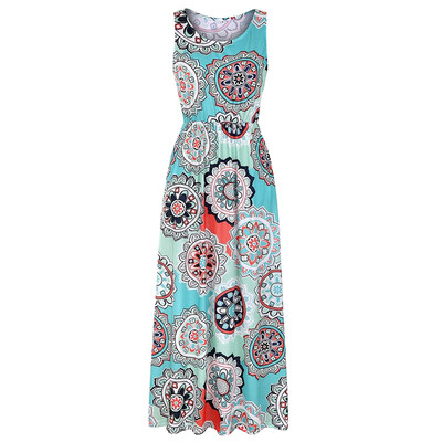 

Try Everything Women Summer Dress 2018 Tank Print Women Long Dress Elegant Pocket Casual Dress Plus Size Women Clothing