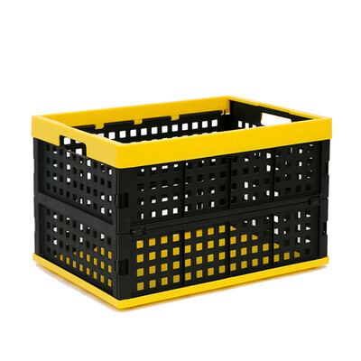 

Alice IRIS storage box folding storage box yellow black OC-52L