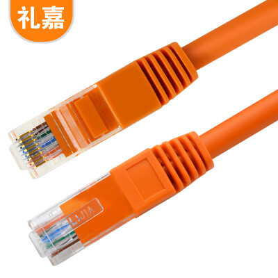 

Lijia LJIA LJ-5005V Super five pure oxygen-free copper jumper high-speed copper unshielded network cable CAT5e 100M finished eight core computer twisted cable orange 05 meters