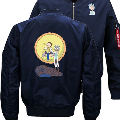 

Rick&Morty sun Bomber Flight Flying Jacket Winter thicken Warm Zipper Men Jackets Anime Mens Casual Coat