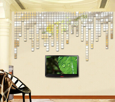 

100 Pcsset 22CM Acrylic Mirror Decorative Sticker Wall Art DIY Decoration Mirror Wall Stickers For Home Decor