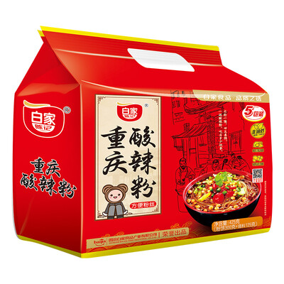 

White House Chen Ji Chongqing Hot&Sour Powder Five Pack White House Fan Bag Non-fried Convenience Fan Specialty Snacks 425g