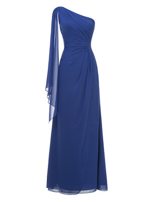 

CAZDZY Плиссированное длинное вечернее платье в пол - на одно плечо