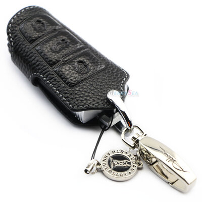 

Genuine Leather Car Key Cover Key Case for VW Magotan CC B7L car key cover key ring key holder high quality auto accessories new