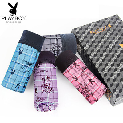 

Playboy mens underwear wide-brimmed short-sleeved shorts 4 gift box 5566 multi-color XXXL