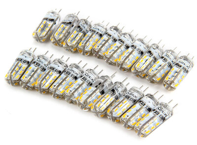 

1W 20pcs G4 LED Lamp DC 12V Bulb SMD 3014 Warm White Light 360 Degree Angle Spotlight
