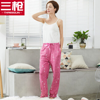 

Three Guns Womens Cotton Pajama Pants Soothing Cotton Cute Cartoon Knit Cotton Womens Home Pants Pomegranate Red L