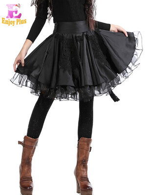 

S M L High Quality waist 66-76cm vintage lace New autumn 2017 black tutu midi skirt women high waist a line elegant